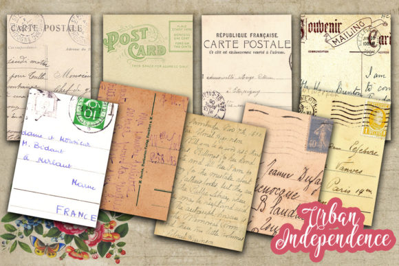 Download Vintage Postcard Ephemera 2.5" X 3.5" - Vintage Collection