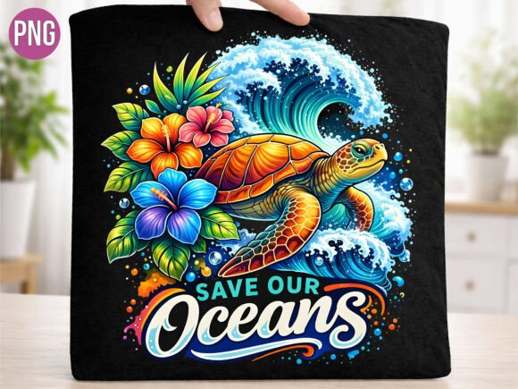Download Save Our Oceans Sea Turtle Wave PNG - Premium Resources
