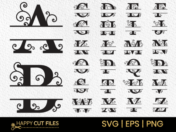 Download Swirl Vintage Monogram Alphabet a-Z Svg - Vintage Collection